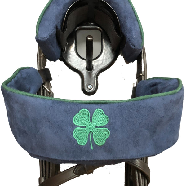 BrowBandana Four Leaf Clover in DARK BLUE CURVED 14