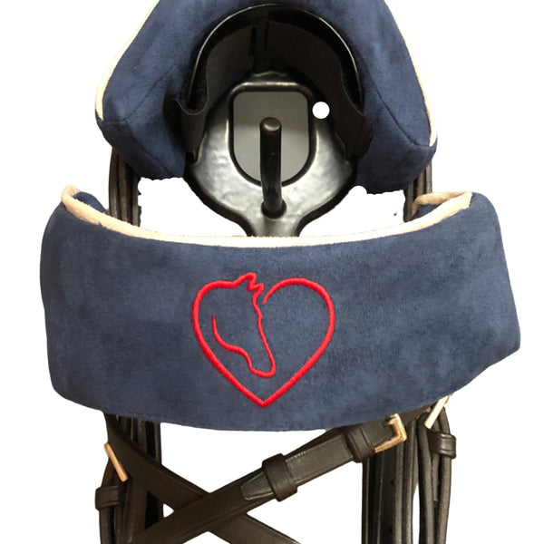 BrowBandana Horse & Heart in DARK BLUE STRAIGHT 13