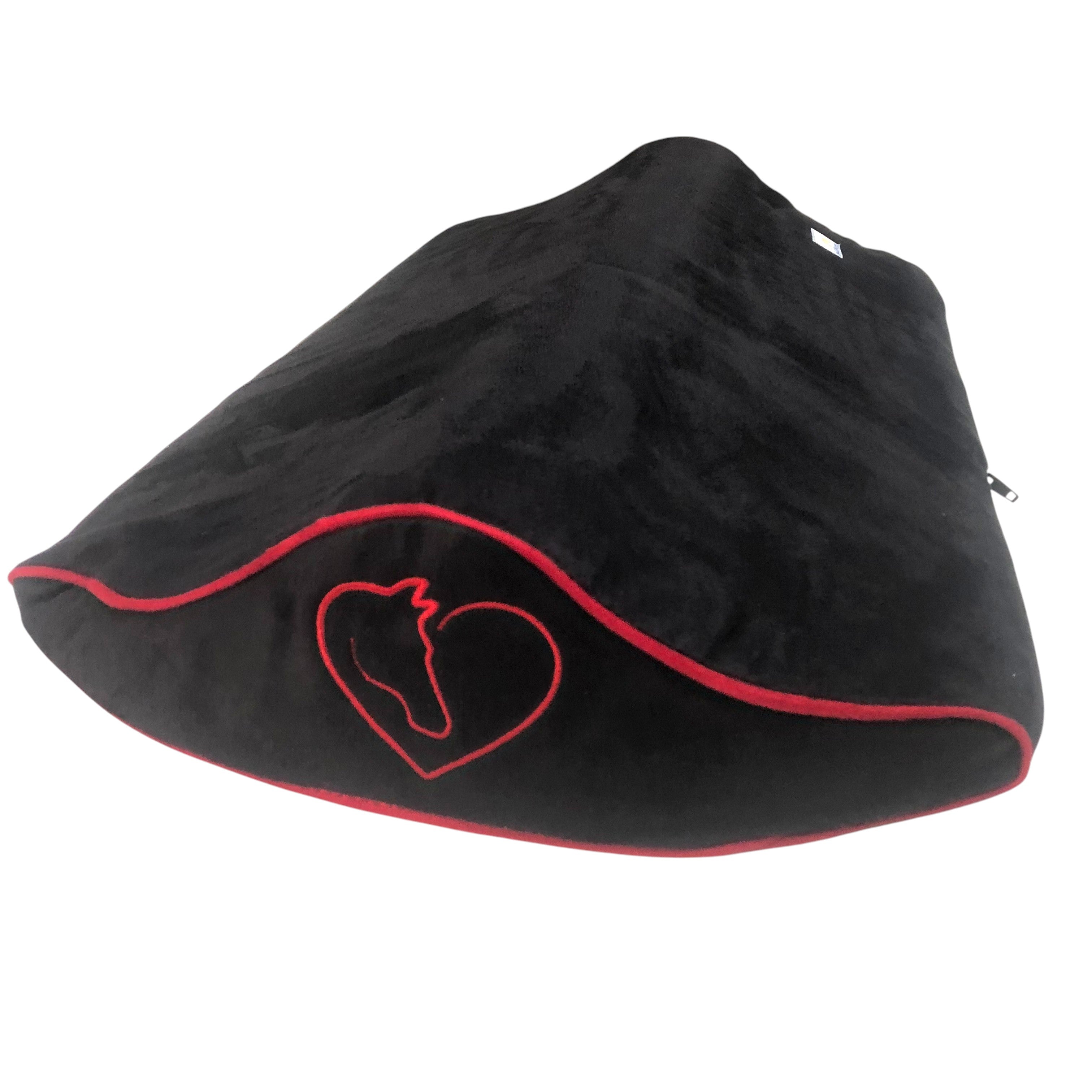 SaddleMattress TM Supreme Red Horse & Heart in Black