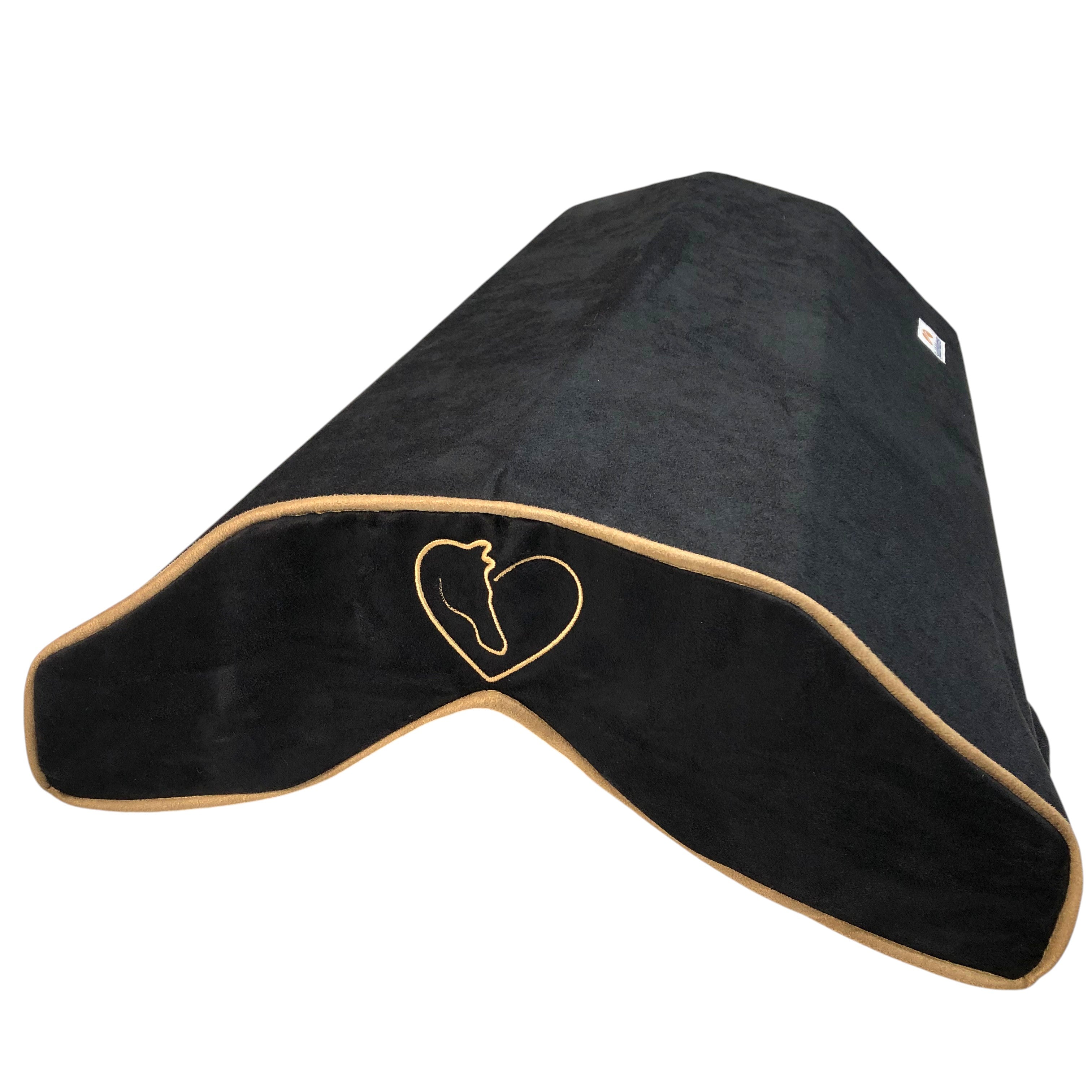 New! SaddleMattress TM Vertex Gold Horse and Heart in Black