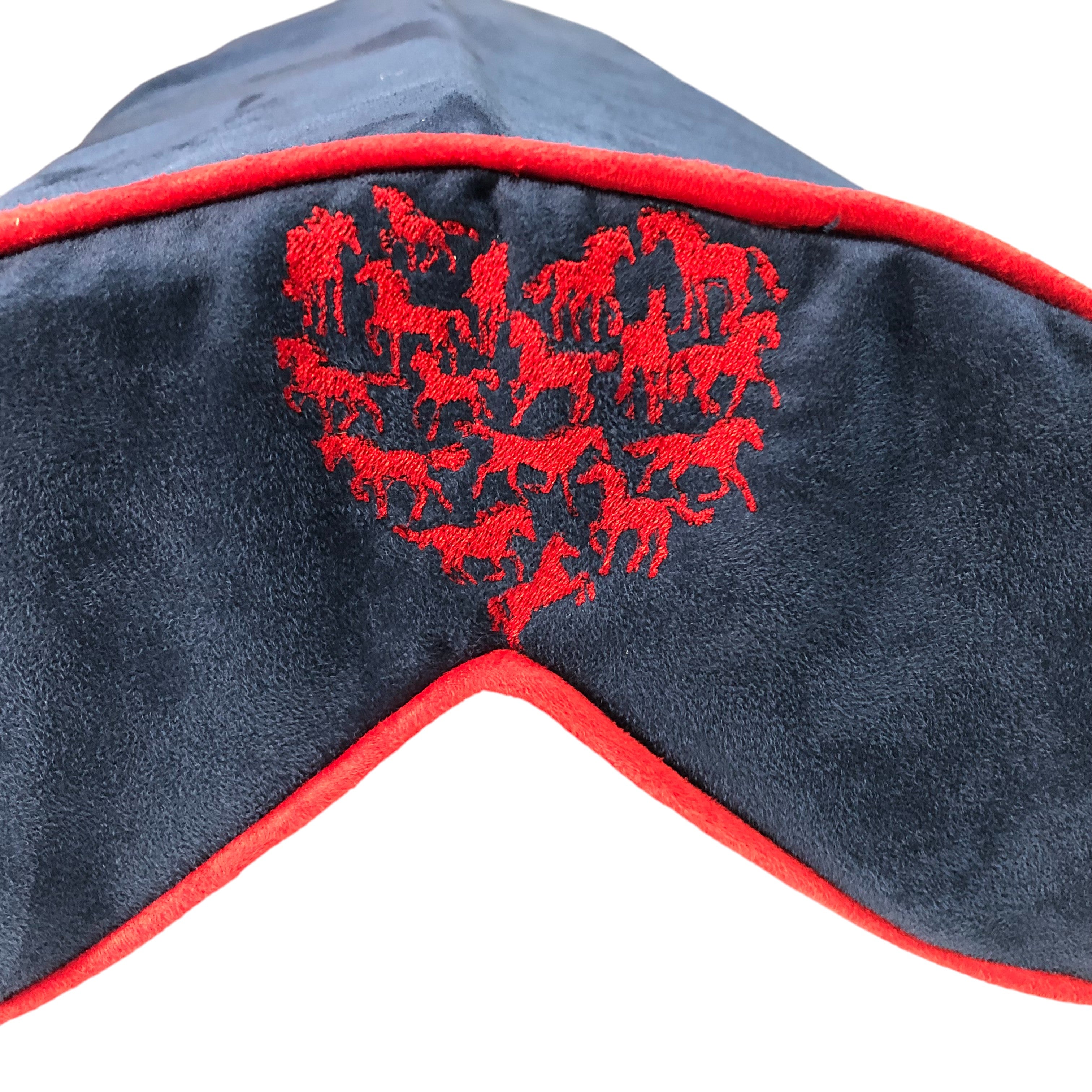 SaddleMattress Vertex Heart of Horses in Dark Blue with Red Piping