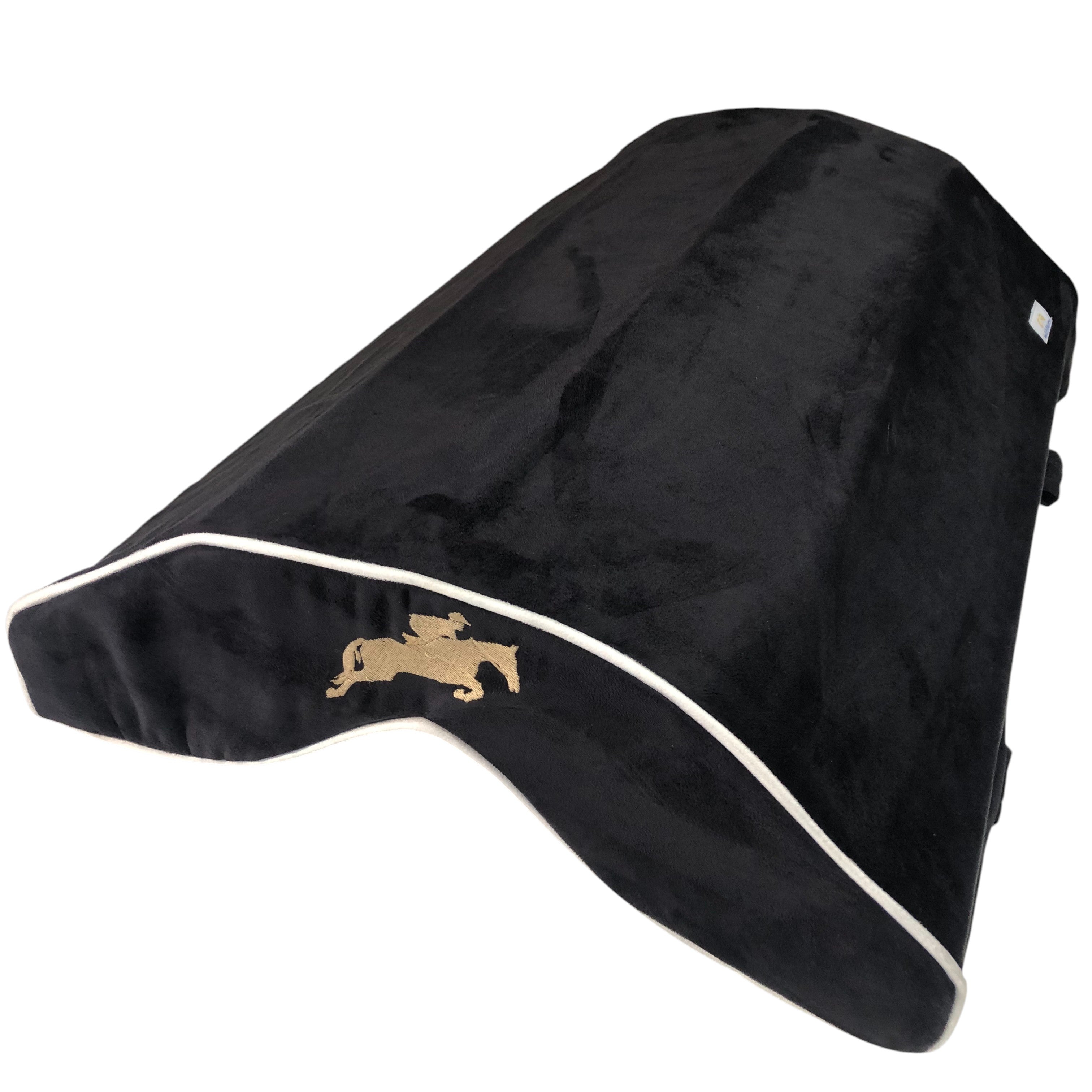 SaddleMattress TM Vertex Gold Jumping Horse and Rider in Black