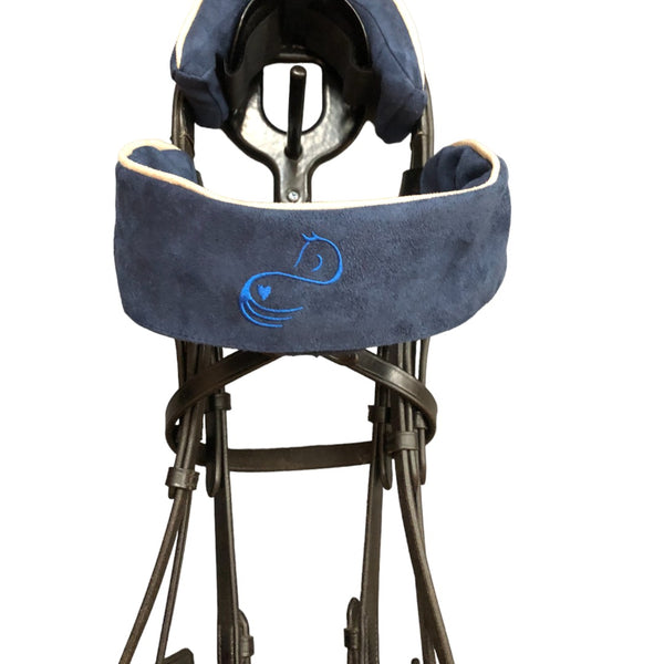 BrowBandana Blue Horse in DARK BLUE CURVED 16"