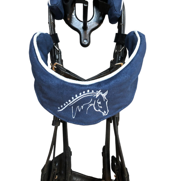 BrowBandana Show Horse in DARK BLUE CURVED 13"