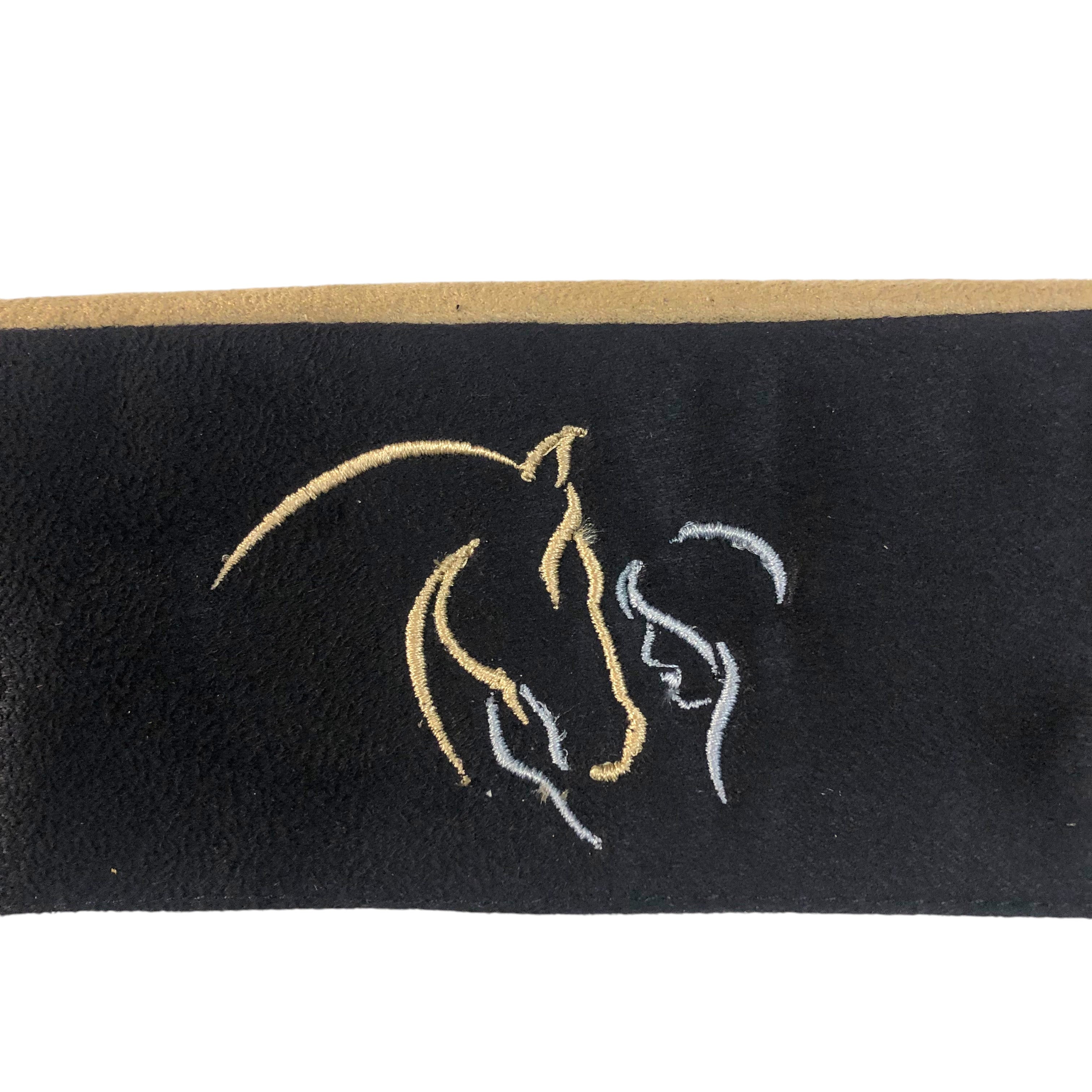 BrowBandana Girl and Horse in BLACK STRAIGHT 14"