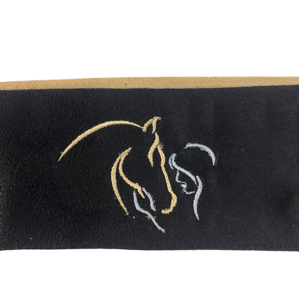 BrowBandana Girl and Horse in BLACK STRAIGHT 14"