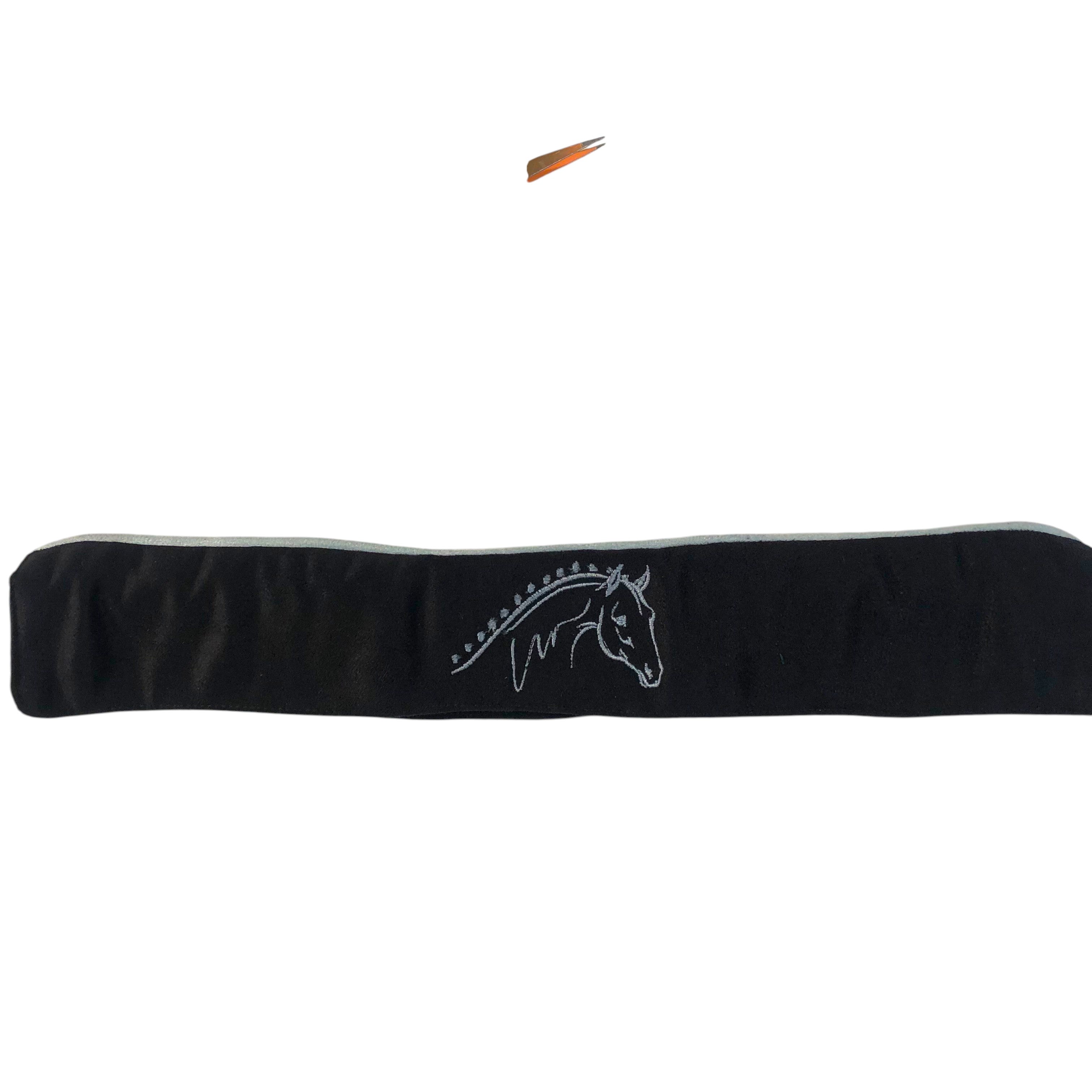 BrowBandana Show Horse in BLACK STRAIGHT 14"