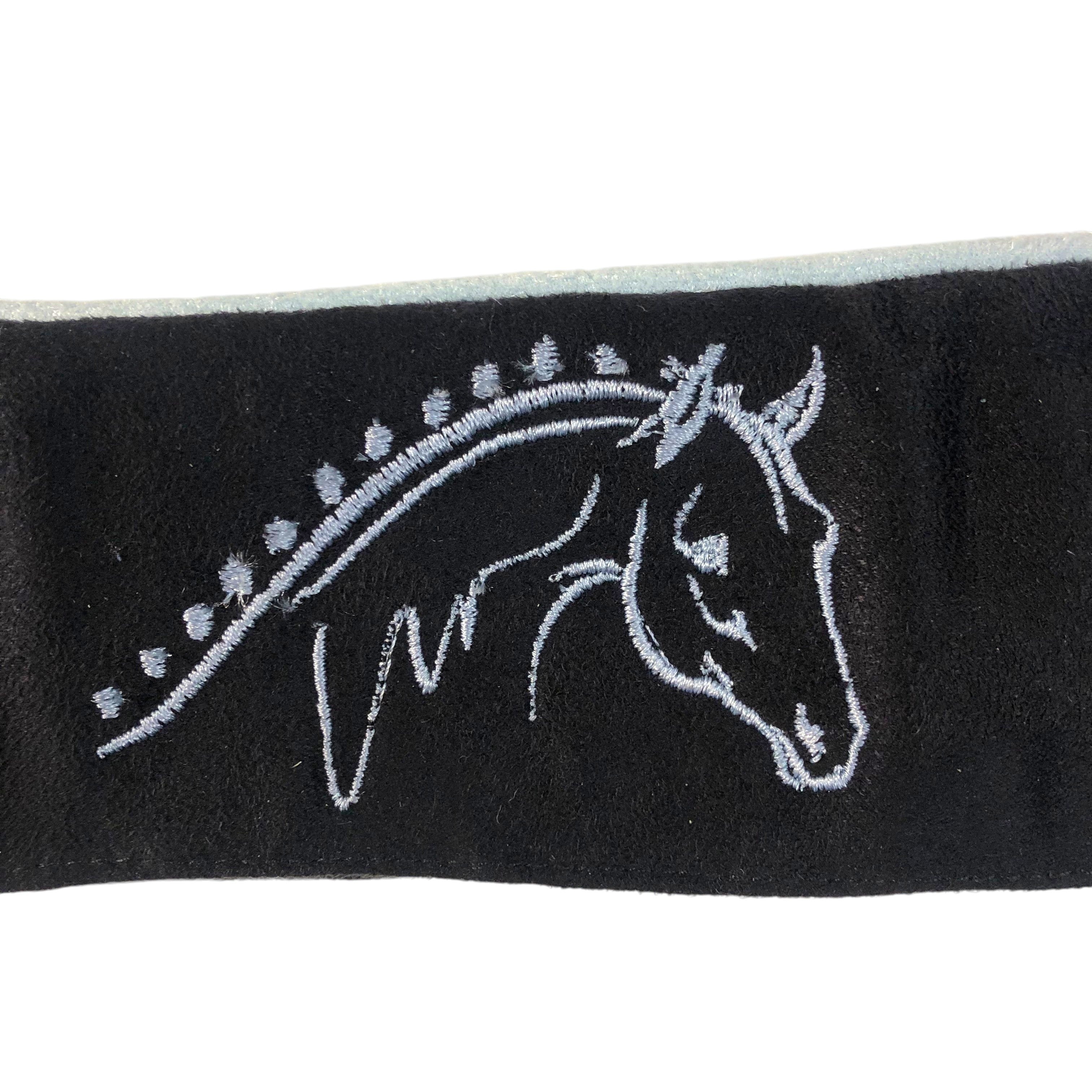 BrowBandana Show Horse in BLACK STRAIGHT 14"