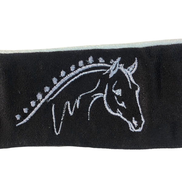 BrowBandana Show Horse in BLACK STRAIGHT 14"