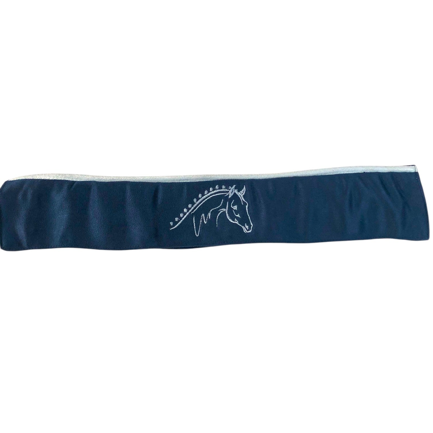 BrowBandana Show Horse in DARK BLUE STRAIGHT 14"