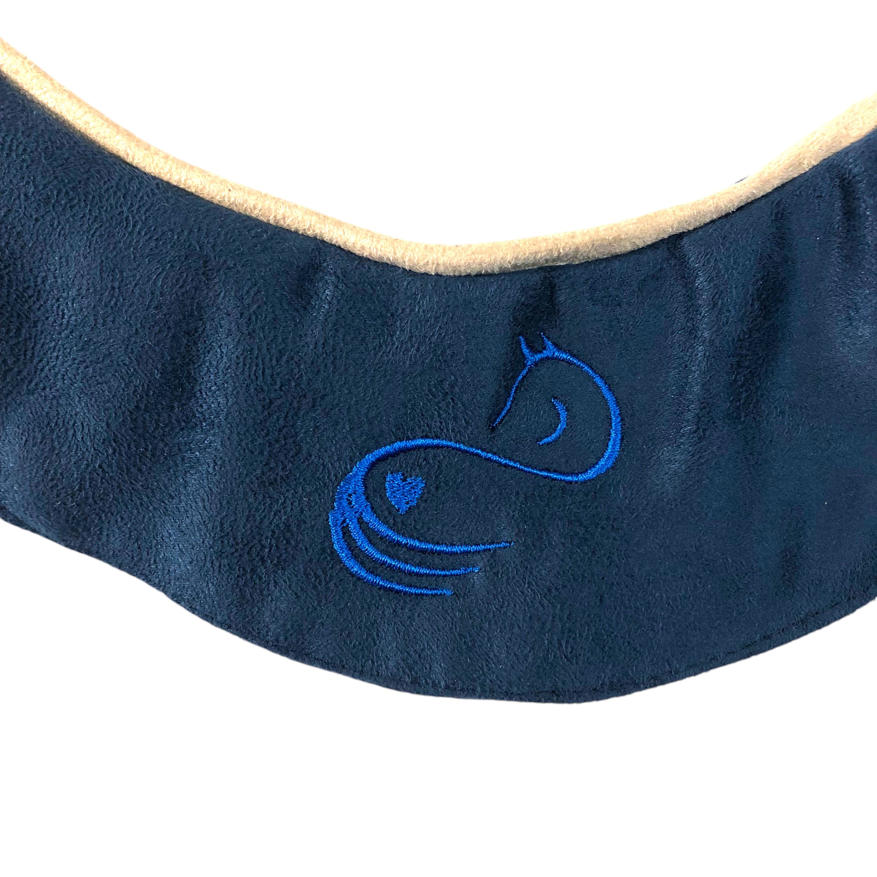 BrowBandana Blue Horse in DARK BLUE CURVED 14"