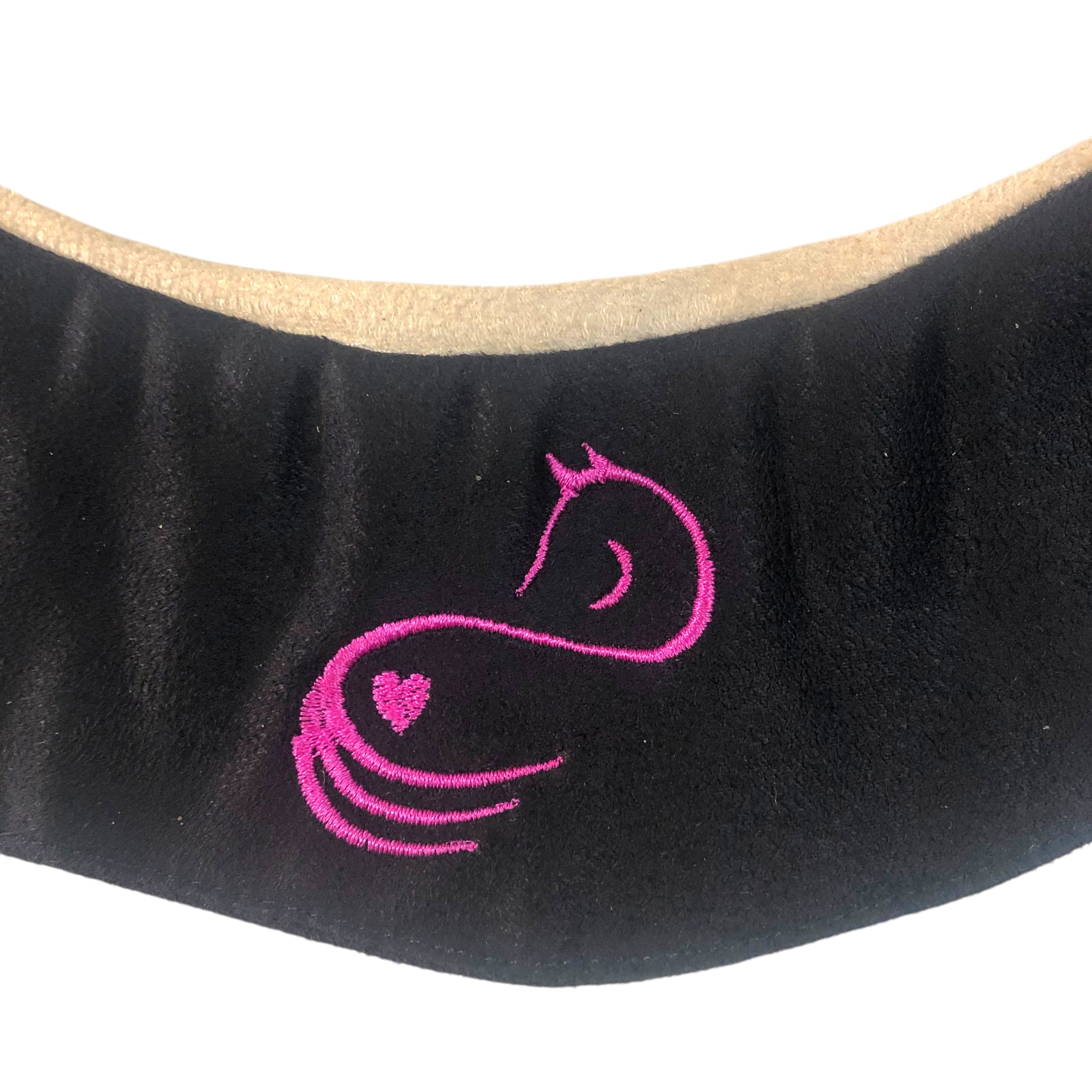 BrowBandana Pink Horse in BLACK CURVED 14"