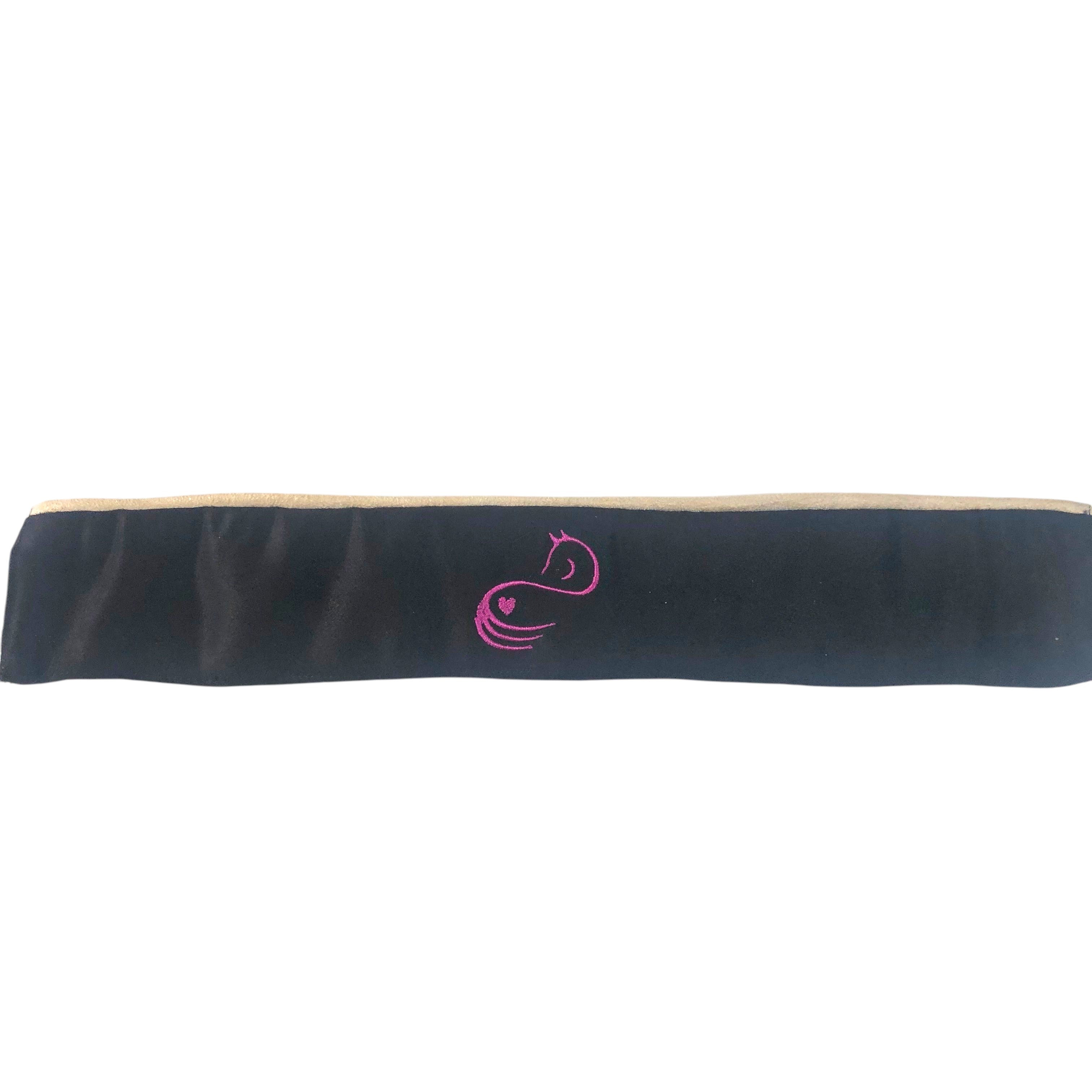 BrowBandana Pink Horse in BLACK STRAIGHT 14"