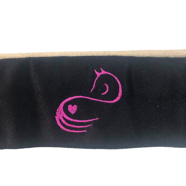 BrowBandana Pink Horse in BLACK STRAIGHT 14"