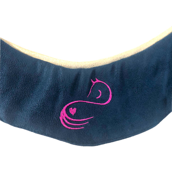 BrowBandana Pink Horse in DARK BLUE CURVED 14"