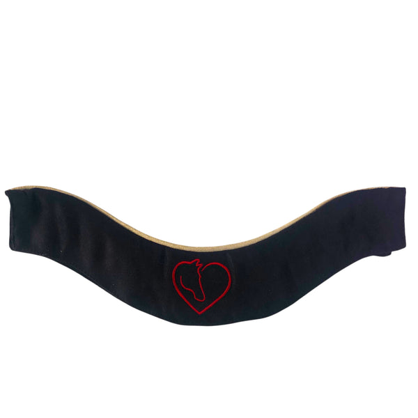 BrowBandana Horse & Heart in BLACK CURVED 13