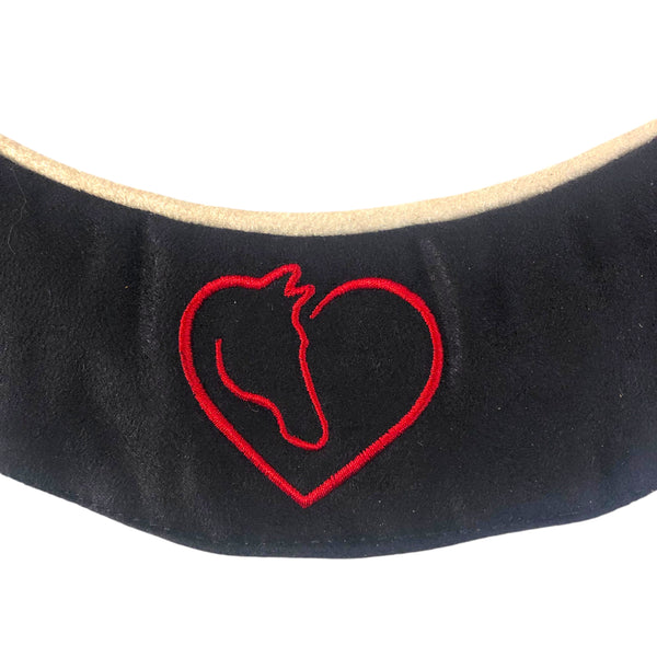 BrowBandana Horse & Heart in BLACK CURVED 13"