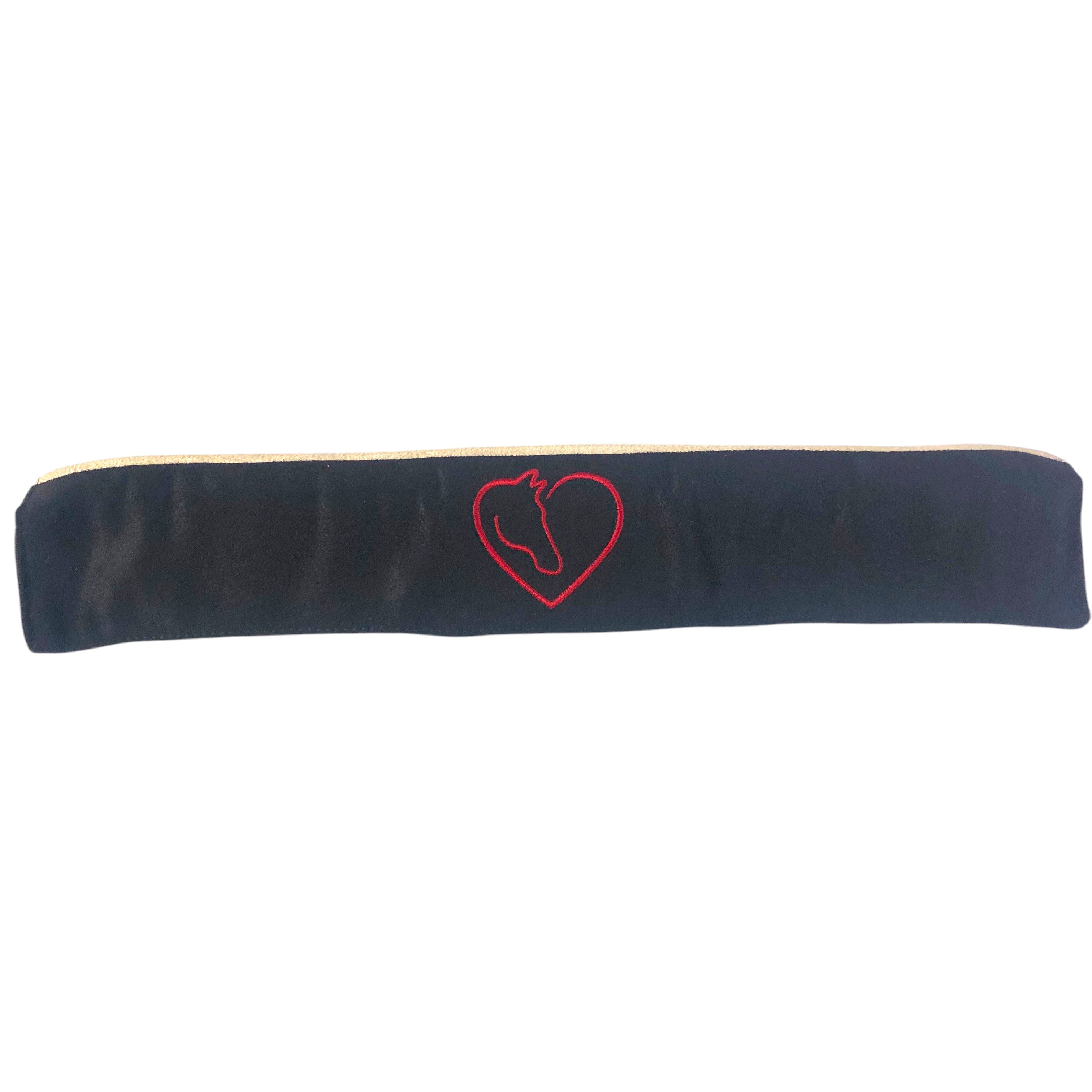 BrowBandana Horse & Heart in BLACK STRAIGHT 14"