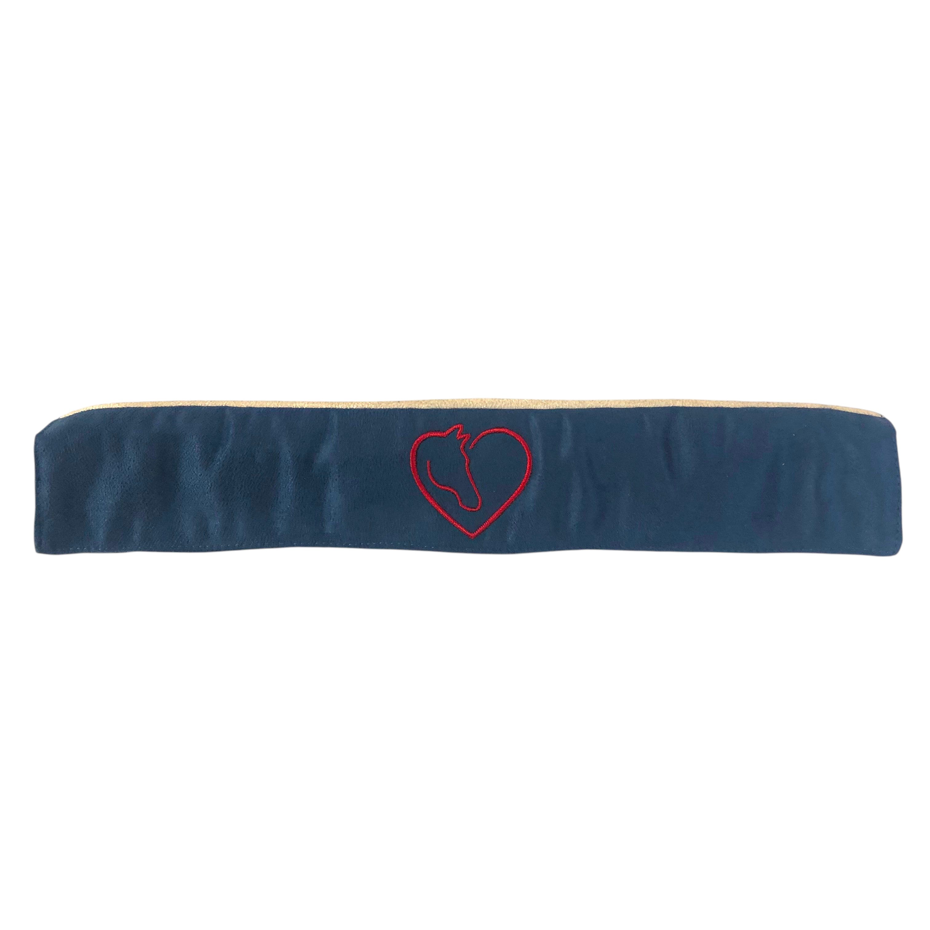 BrowBandana Horse & Heart in DARK BLUE STRAIGHT 14"