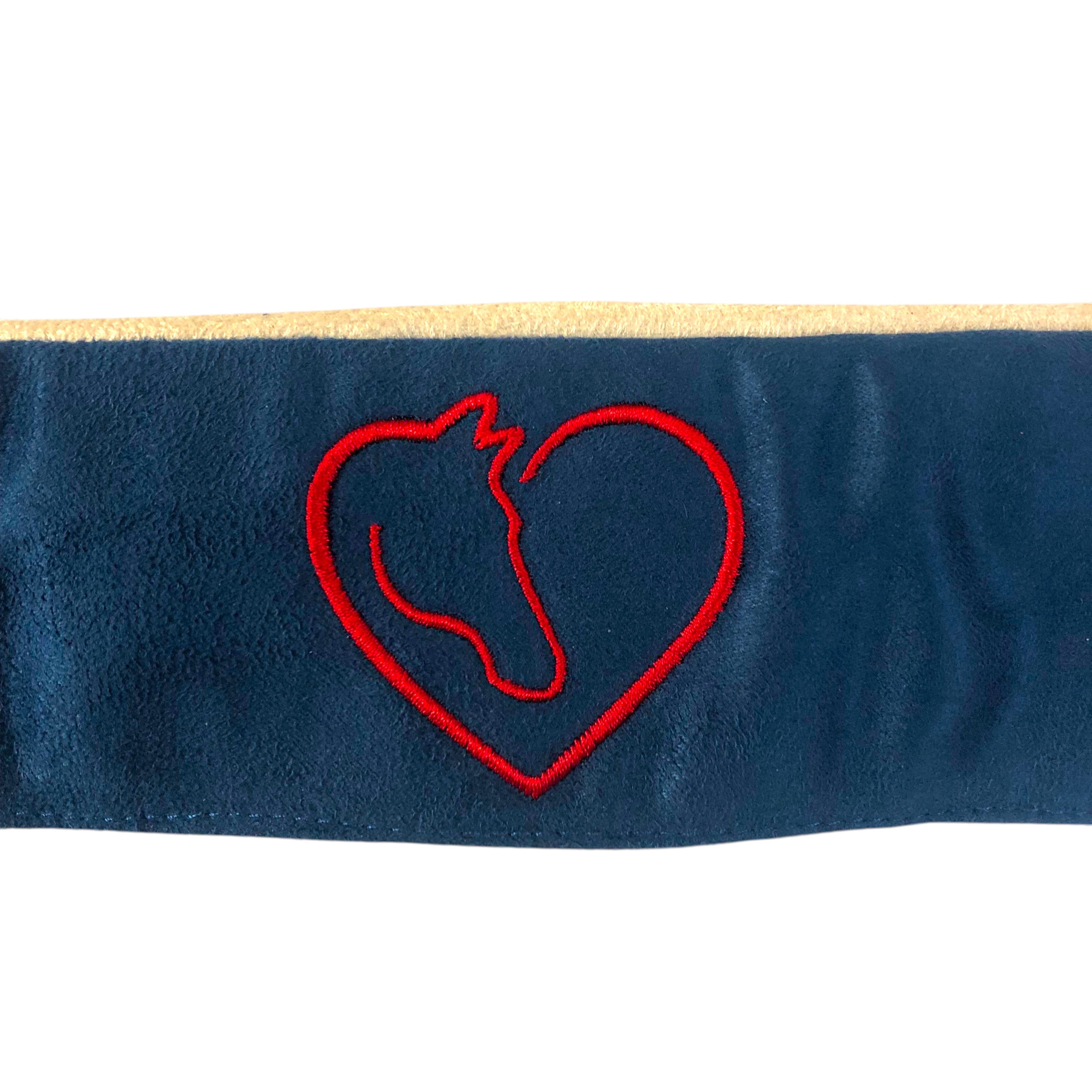 BrowBandana Horse & Heart in DARK BLUE STRAIGHT 14"