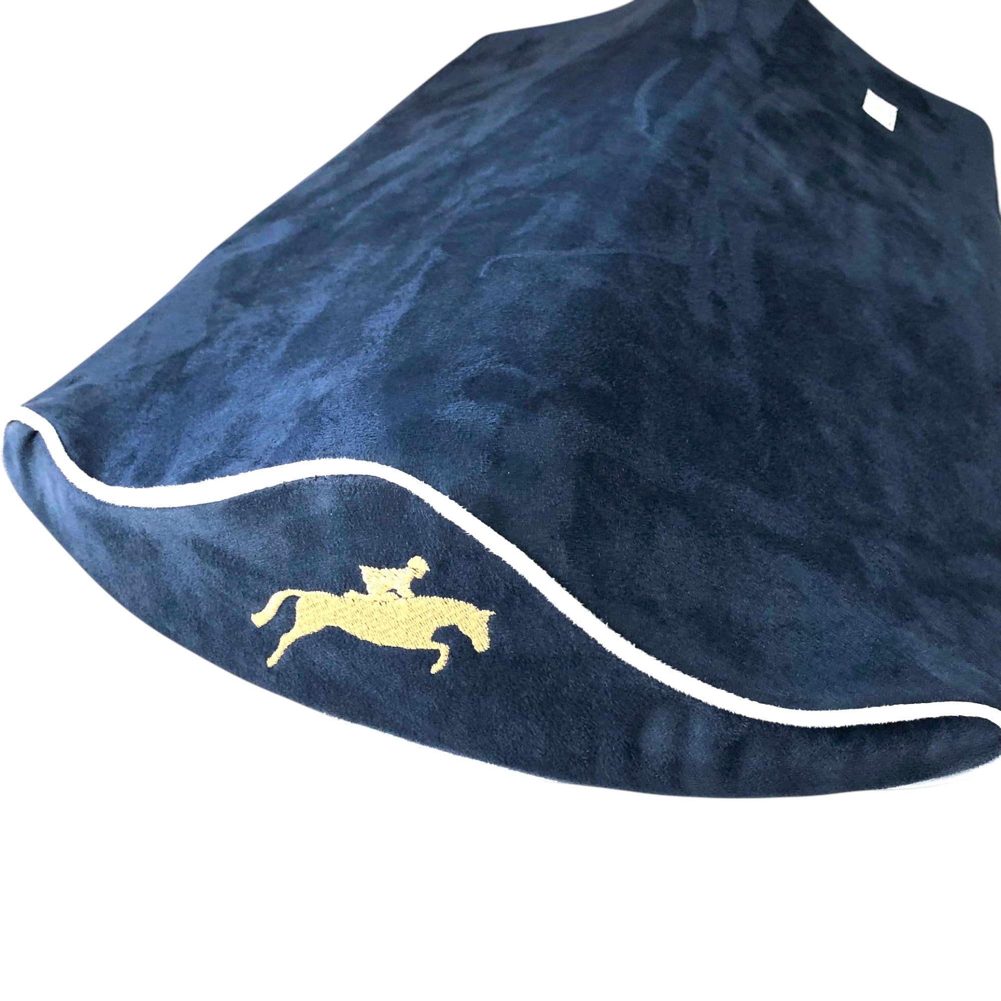 NEW! SaddleMattress TM Supreme Gold Jumping Horse & Rider in Dark Blue