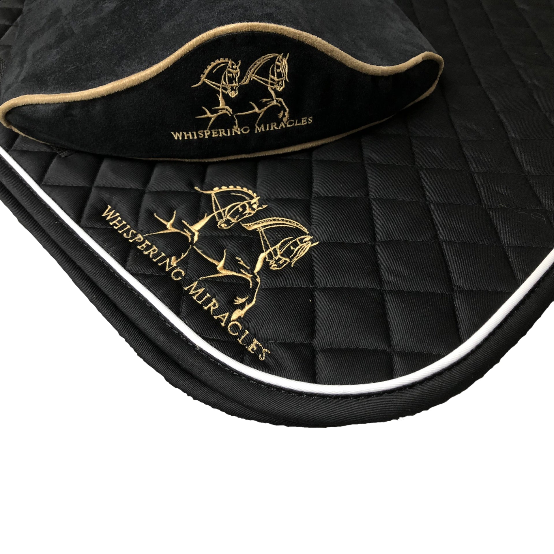 SaddleMattress TM Supreme OWN logo with matching black Saddle pad
