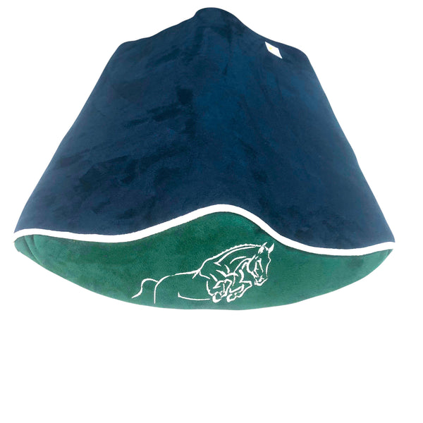 SaddleMattress TM Supreme Braided Jumper NAVY Cover with Hunter Green end panel