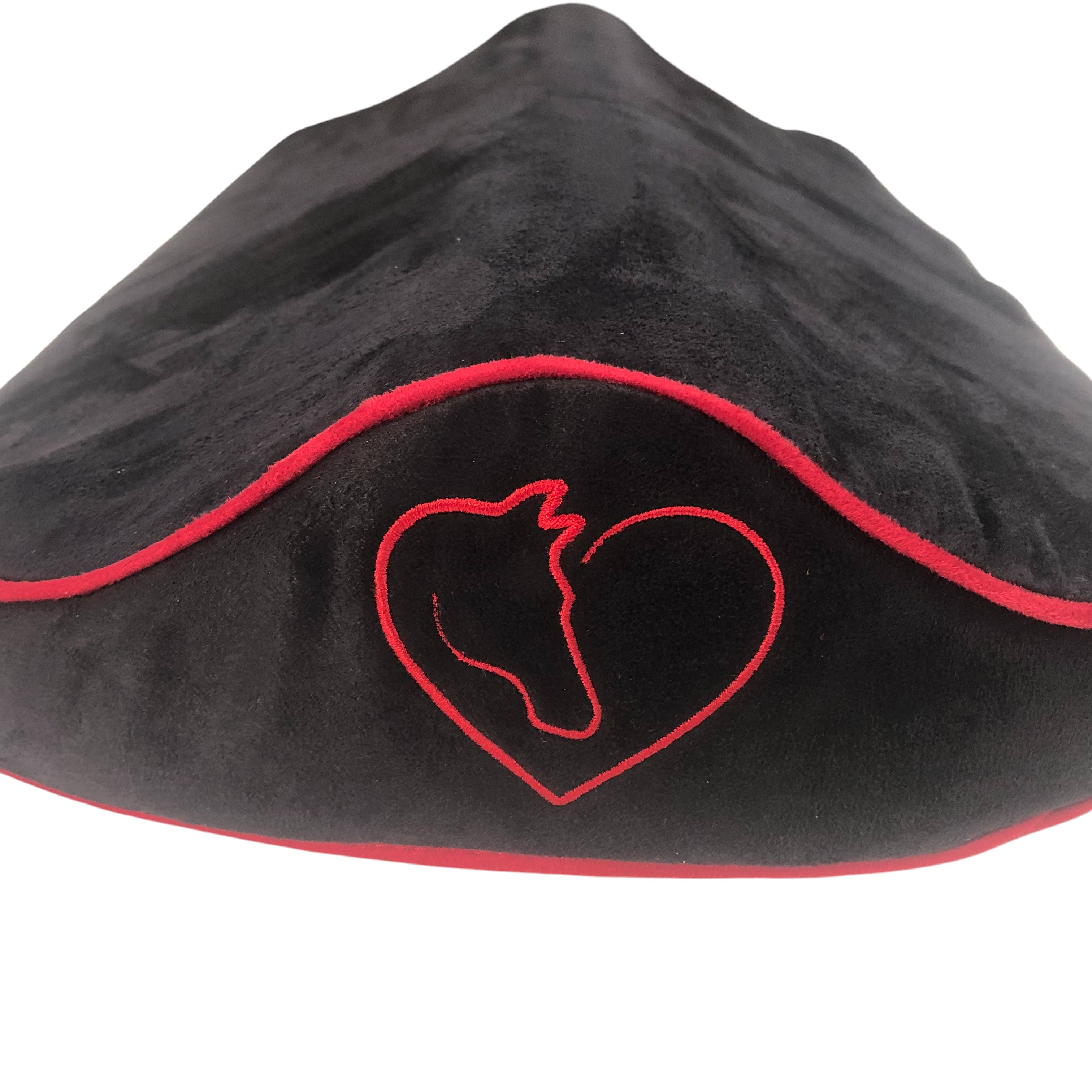 SaddleMattress TM Supreme Red Horse & Heart in Black