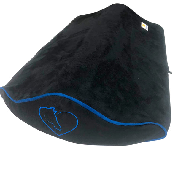 SaddleMattress TM Supreme with Sea Blue Horse & Heart in Black