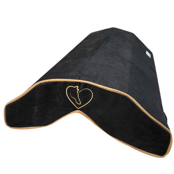 New! SaddleMattress TM Vertex Gold Horse and Heart in Black