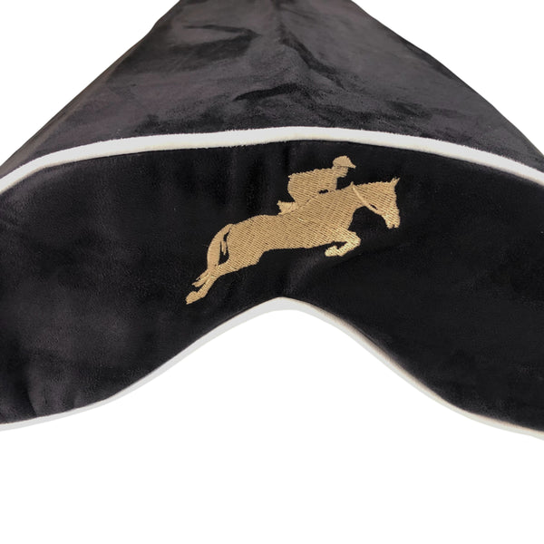 SaddleMattress TM Vertex Gold Jumping Horse and Rider in Black