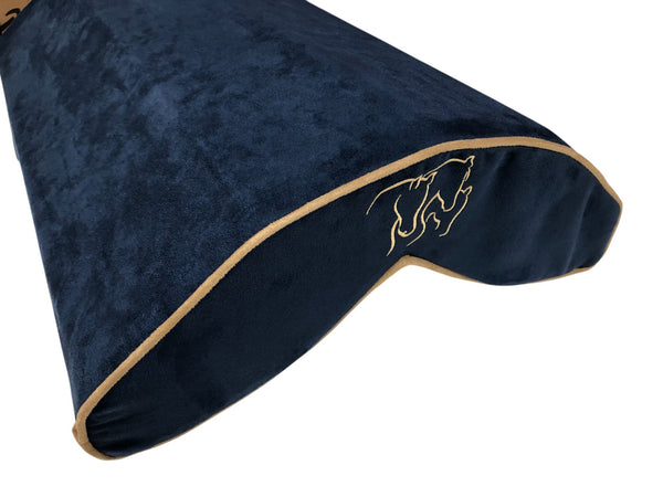 SaddleMattress Vertex with 3 Gold Horses in DARK BLUE