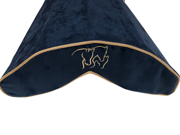 SaddleMattress Vertex with 3 Gold Horses in DARK BLUE