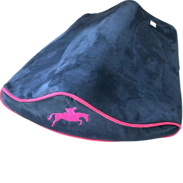 NEW! SaddleMattress Supreme Hot Pink Jumping Horse & Rider in Dark Blue