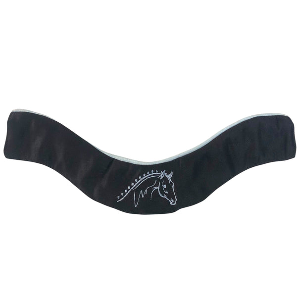 BrowBandana Show Horse in BLACK CURVED 14