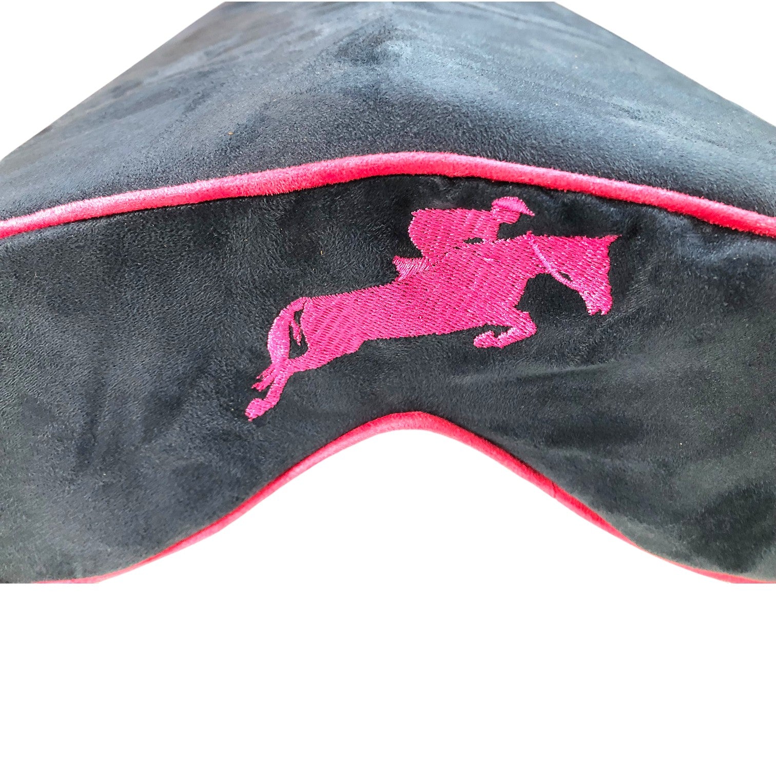 SaddleMattress Vertex Pink Jumping Horse and Rider in Dark Blue