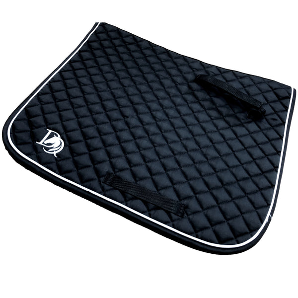 Black Saddle Pad embroidered both sides - Your Own LOGO