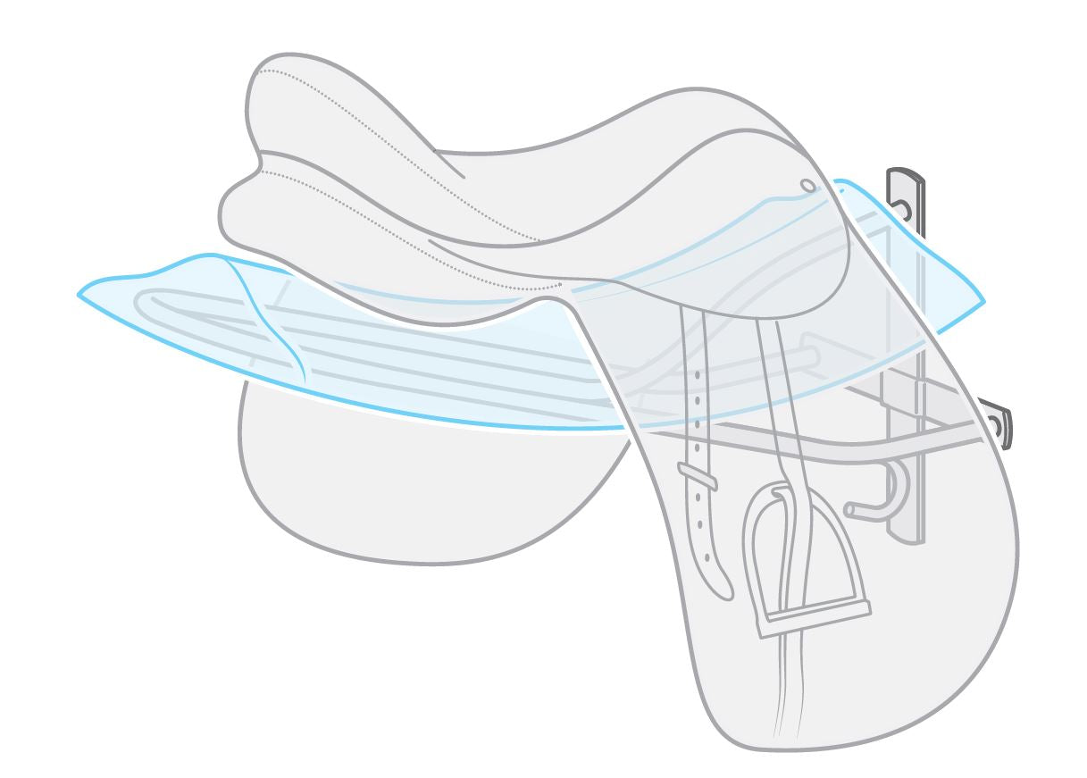 Illustration of Supreme on a Standard English saddle rack