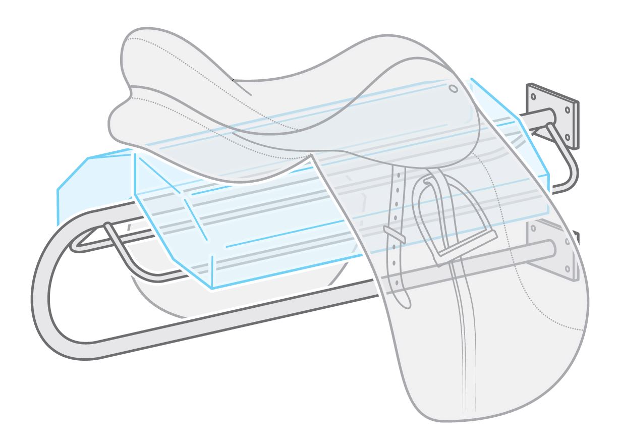 Illustration of Vertex on a Winged saddle rack – SaddleMattress
