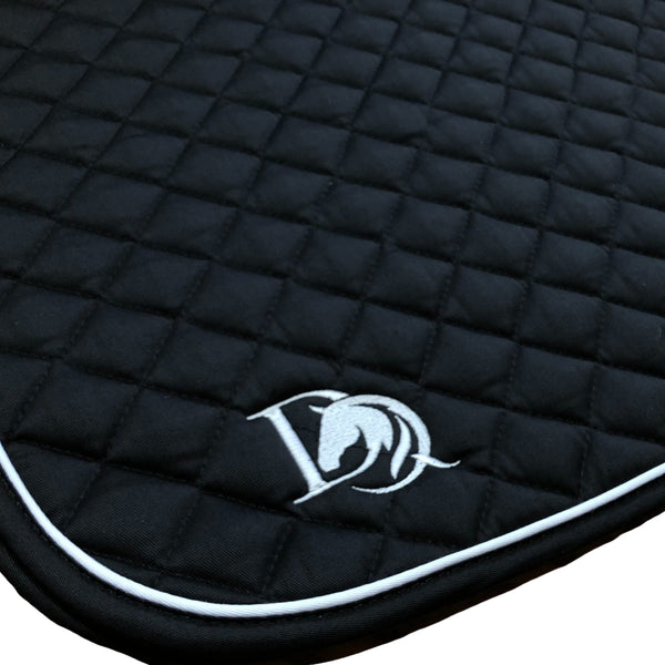 Black Saddle Pad embroidered both sides - Your Own LOGO
