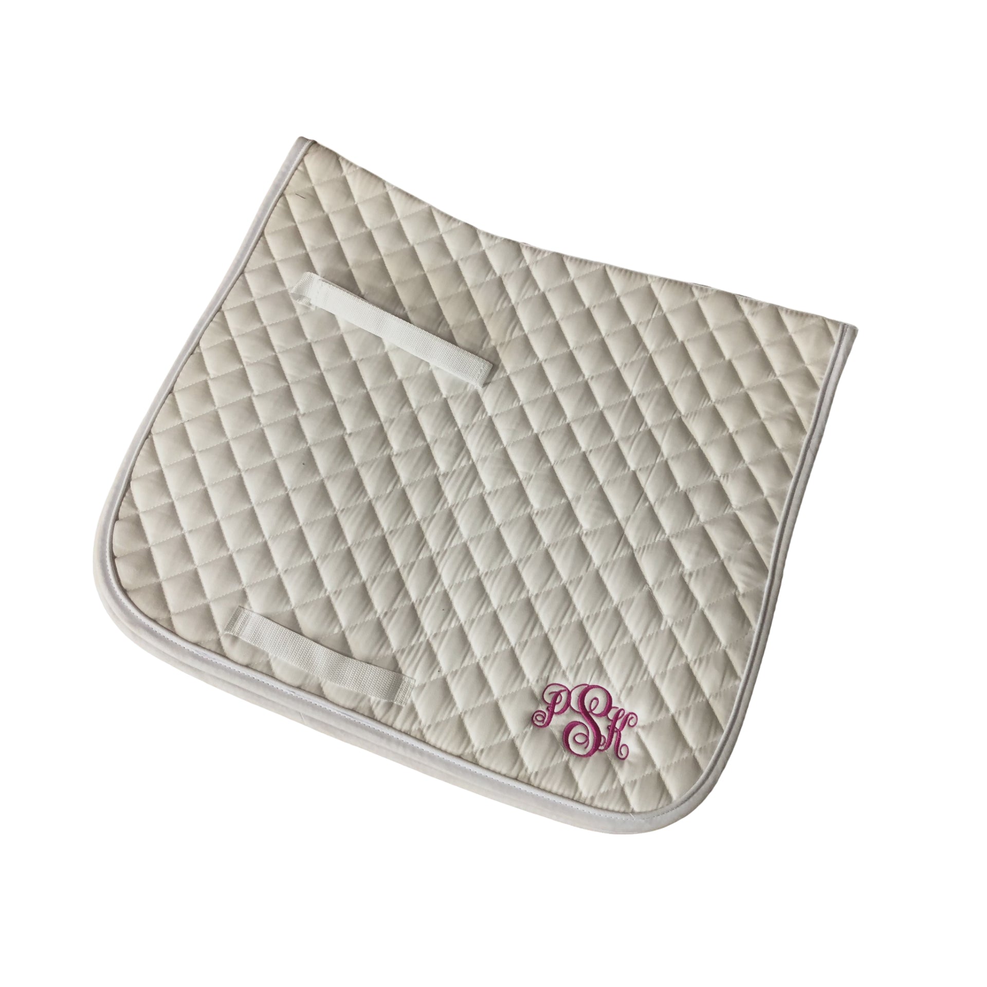 Black or White Personalized Saddle Pad with embroidery on both sides