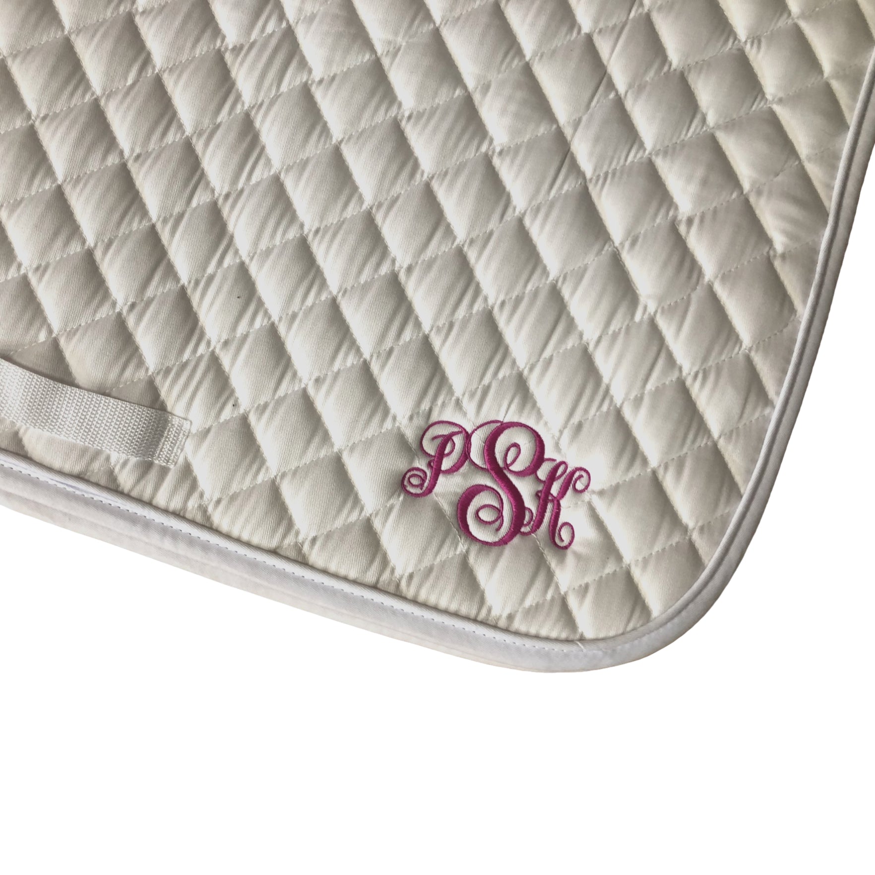 Black or White Personalized Saddle Pad with embroidery on both sides