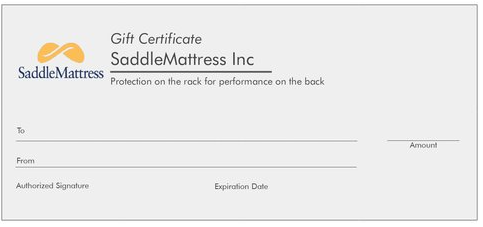 Gift Certificate - 2 Customized SaddleMattresses